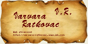 Varvara Ratkovac vizit kartica